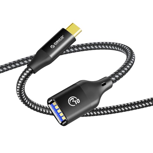 ORICO Verlängerungskabel, Verlängerung Kabel USB 3.1, Lade/Sync-Extender 10Gbit/s, USB Verlängerung C Stecker auf A Buchse, USB Kabel für Flash-Laufwerken, Mäusen, Tastaturen, Hubs, Schwarz, 1m von ORICO