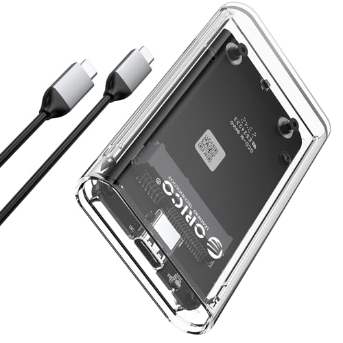 ORICO mSATA SSD Adapter 5 Gbit/s, Werkzeugfreies mSATA auf USB 3.0 Gehäuse für 3050 SSD, mit USB C auf C Kabel, 2 TB Max-TC10 von ORICO