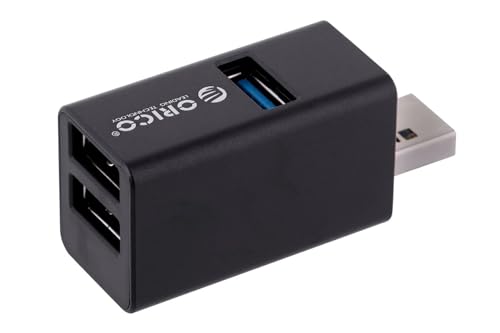Orico Mini Hub USB 3.1 Gen1 | Klein hub ohne Kabel | 2* USB 2.0 Anschlüsse, 1* USB 3.1 5 Gbit | hub für Laptop, TV | Tastatur, Computermaus | Bluetooth Adapter |schwarz von ORICO
