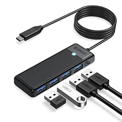 USB C Hub, ORICO USB Hub 4 Ports USB 3.0 Hub, USB Verteiler 5Gbps USB C Adapter für MacBook, MacBook Air, iMac, MacPro, Windows Laptops und Ultrabooks, 1.8M Schwarz von ORICO