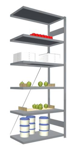 Orion Regalsysteme HVA25510XM Fachbodenregal-Anbaumodul 200kg (B x H x T) 1010 x 2500 x 535mm Edelst von ORION REGALSYSTEME