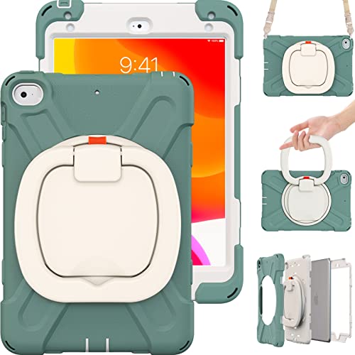 ORIbox Commute Schutzhülle für iPad mini 5/4, robust, 3-in-1, stoßfest, mit 360°-Ring-Halterung, Ständer, Grün von ORIbox