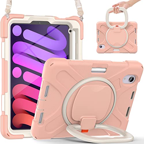ORIbox Commute Schutzhülle für iPad Mini 6, robust, 3-in-1, stoßfest, mit 360°-Ring-Halterung, Ständer, Pendeln, Roségold ORIbox Commute Schutzhülle für iPad Mini 6, robust, 3-in-1, stoßfest, mit 360°-Ring-Halterung, Ständer, Pendeln, Roségold von ORIbox