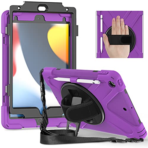 ORIbox Corsair Schutzhülle für iPad 7. und iPad 8. und iPad 9. Generation (10,2 Zoll), strapazierfähig, robust, 3-in-1, stoßfest, mit 360°-Ständer/Handschlaufe von ORIbox