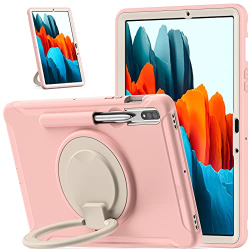 ORIbox Defender Hülle für Samsung Galaxy Tab S7 11 Zoll, Ganzkörper-Fallschutz, 3 in 1 Stoßfeste Stoßstange mit 360° Ringhalter Kickstand von ORIbox