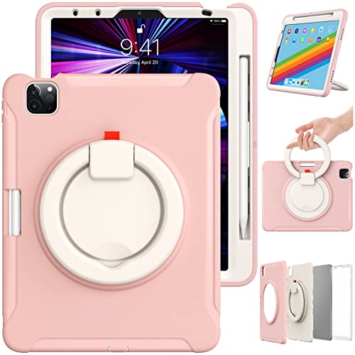 ORIbox Defender Schutzhülle für iPad Air (5. / 4. Generation) und iPad Pro 11 Zoll (2. / 1.), Rundumschutz, 3-in-1-Stoßdämpfer mit 360-Ring-Halterung, Ständer von ORIbox