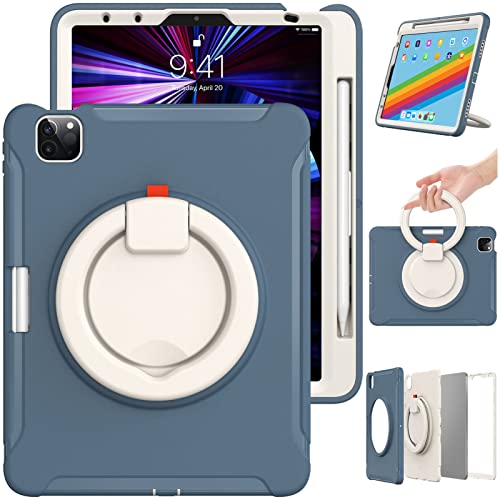 ORIbox Defender Schutzhülle für iPad Air (5. / 4. Generation) und iPad Pro 11 Zoll (2. / 1.), Rundumschutz, 3-in-1-Stoßdämpfer mit 360-Ring-Halterung, Ständer von ORIbox