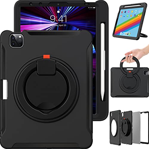 ORIbox Defender Schutzhülle für iPad Air (5. / 4. Generation) und iPad Pro 11 Zoll (2. / 1.), Rundumschutz, 3-in-1-Stoßdämpfer mit 360-Ring-Halterung, Ständer von ORIbox