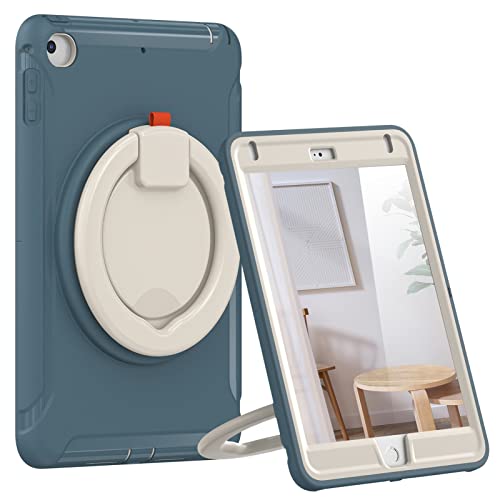 ORIbox Defender Schutzhülle für iPad Mini 5/4, Ganzkörper-Fallschutz, 3-in-1 Stoßstange mit 360°-Ringhalter, Kickstand, Defender Blue von ORIbox