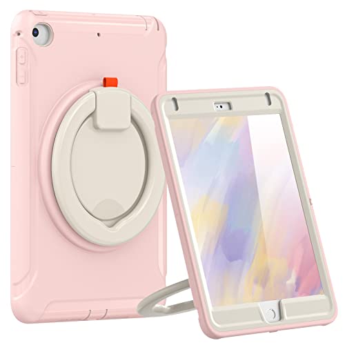 ORIbox Defender Schutzhülle für iPad Mini 5/4, Ganzkörper-Fallschutz, 3-in-1 Stoßstange mit 360°-Ringhalter, Kickstand, Defender Pink von ORIbox