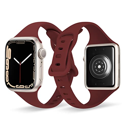 ORIbox Kompatibel mit Apple Watch-Armbändern 45 mm, 44 mm, 42 mm, weiches Silikon-Sportarmband für iWatch Serie SE 8 7 6 5 4 3 2 1 für Damen und Herren von ORIbox