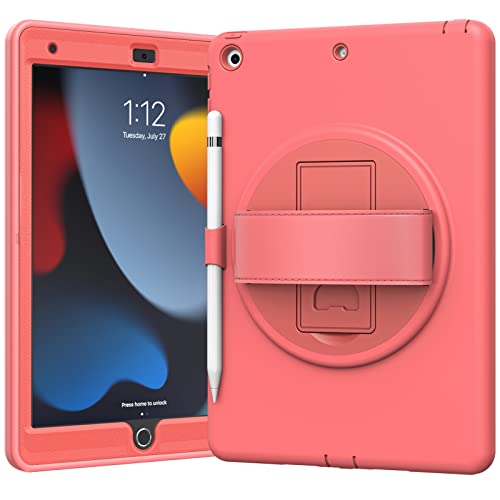 ORIbox Morandi Hülle für iPad 7th und iPad 8th und iPad 9th Gen [10.2 Zoll], Ganzkörper-Stoßfest, 3 in 1 Fallschutz mit 360° Kickstand/Handschlaufe von ORIbox