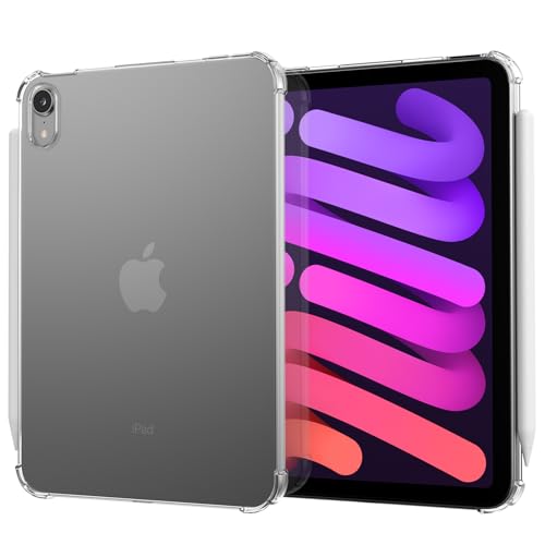 ORIbox Schutzhülle für iPad Mini 6, transparent (8,3 Zoll, 2021), schlank, leicht, stoßfeste Ecken, transparente weiche TPU-Rückseite, ideal für iPad Mini (6. Generation), transparent von ORIbox