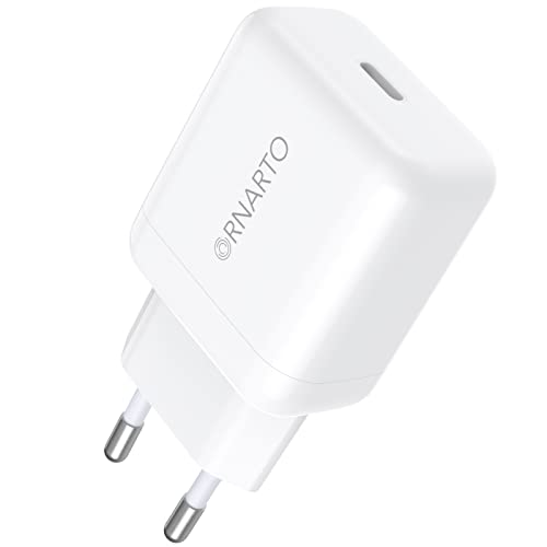 ORNARTO 20W USB C Ladegerät Netzteil PD 3.0 Power Adapter Ladestecker Kompatibel mit iPhone 15/14 Pro,14 Pro Max,14,13,13 Mini,13 Pro,13 Pro Max,IPad,AirPods Pro,Galaxy S22 Charger-Weiß von ORNARTO