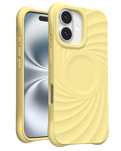 ORNARTO VORTUXE für iPhone 16 Hülle 6.1" | 2X Militär-Grade Fallschutz | Kompatibel mit MagSafe | Sleek Ästhetik Flüssigsilikon Handyhülle iPhone 16 - Hellgelb von ORNARTO