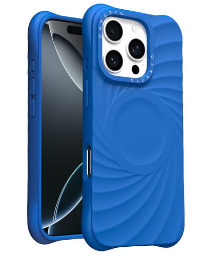 ORNARTO VORTUXE für iPhone 16 Pro Hülle Silikon 6.3" | 2X Militär-Grade Fallschutz | Kompatibel mit MagSafe | Sleek Ästhetik Flüssigsilikon Handyhülle iPhone 16 Pro - Neonblau von ORNARTO