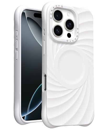 ORNARTO VORTUXE für iPhone 16 Pro Max Hülle Silikon 6.9" | 2X Militär-Grade Fallschutz | Kompatibel mit MagSafe | Sleek Ästhetik Flüssigsilikon Handyhülle iPhone 16 Pro Max - Weiß von ORNARTO
