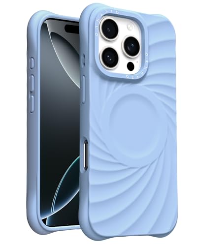 ORNARTO VORTUXE für iPhone 16 Pro Max Hülle Silikon 6.9" | 2X Militär-Grade Fallschutz | Kompatibel mit MagSafe | Sleek Ästhetik Flüssigsilikon Handyhülle iPhone 16 Pro Max - Himmelblau von ORNARTO