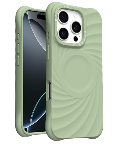 ORNARTO VORTUXE für iPhone 16 Pro Max Hülle Silikon 6.9" | 2X Militär-Grade Fallschutz | Kompatibel mit MagSafe | Sleek Ästhetik Flüssigsilikon Handyhülle iPhone 16 Pro Max - Matcha Grün von ORNARTO