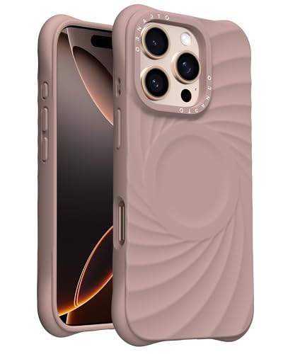 ORNARTO VORTUXE für iPhone 16 Pro Max Hülle Silikon 6.9" | 2X Militär-Grade Fallschutz | Kompatibel mit MagSafe | Sleek Ästhetik Flüssigsilikon Handyhülle iPhone 16 Pro Max - Sandbraun von ORNARTO
