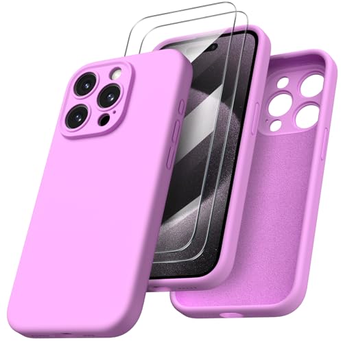 ORNARTO für iPhone 15 Pro Hülle mit Kameraschutz und 2 Schutzfolien, flüssigem Silikon Handyhülle iPhone 15 Pro 6.1 Zoll, stoßfeste iPhone 15 Pro Schutzhülle mit Mikrofaser-Kirschblüten Rosa ORNARTO für iPhone 15 Pro Hülle mit Kameraschutz und 2 Schutzfolien, flüssigem Silikon Handyhülle iPhone 15 Pro 6.1 Zoll, stoßfeste iPhone 15 Pro Schutzhülle mit Mikrofaser-Kirschblüten Rosa von ORNARTO