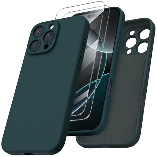 ORNARTO für iPhone 16 Pro Max Hülle mit Kameraschutz u. 2 Schutzfolien, flüssiges Silikon Handyhülle iPhone 16 Pro Max 6.9 Zoll, stoßfeste iPhone 16 PM Schutzhülle mit Mikrofaser - Olivgrün ORNARTO für iPhone 16 Pro Max Hülle mit Kameraschutz u. 2 Schutzfolien, flüssiges Silikon Handyhülle iPhone 16 Pro Max 6.9 Zoll, stoßfeste iPhone 16 PM Schutzhülle mit Mikrofaser - Olivgrün von ORNARTO