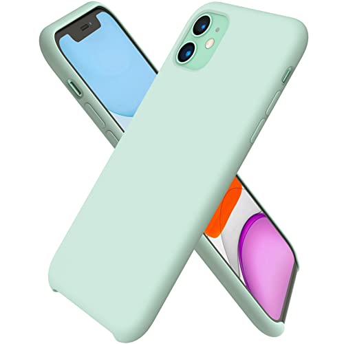 ORNARTO kompatibel mit iPhone 11 Silikon Case, Hülle Ultra Dünne Flüssig Silikon Handyhülle Schutz für iPhone 11 (2019) 6,1 Zoll -Minzgrün von ORNARTO