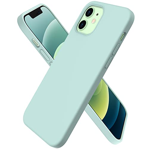 ORNARTO kompatibel mit iPhone 12 | 12 Pro 6,1 Silikon Case, Hülle Ultra Dünne Voller Schutz Flüssig Silikon Handyhülle Schutz für iPhone 12 Pro/iPhone 12(2020) 6,1 Zoll Minzgrün von ORNARTO