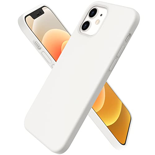 ORNARTO kompatibel mit iPhone 12 | 12 Pro 6,1 Silikon Case, Hülle Ultra Dünne Voller Schutz Flüssig Silikon Handyhülle Schutz für iPhone 12 Pro/iPhone 12(2020) 6,1 Zoll Weiß von ORNARTO