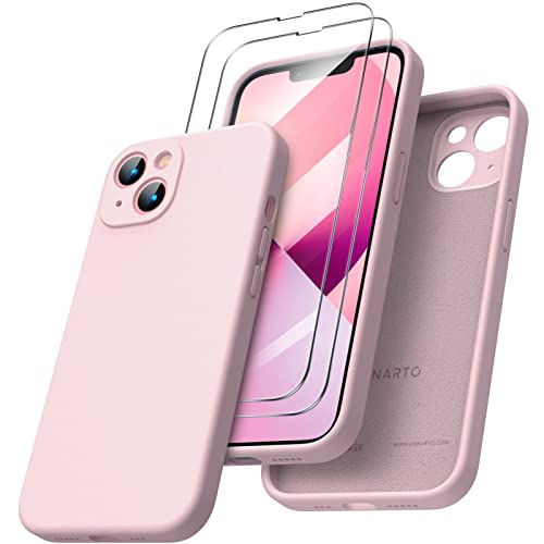 ORNARTO kompatibel mit iPhone 13 Hülle, mit 2 x Schutzfolie flüssigem Silikon Gel Ruber Case Rundumschutz stoßfeste Handyhülle für iPhone 13 Rosenpulver ORNARTO kompatibel mit iPhone 13 Hülle, mit 2 x Schutzfolie flüssigem Silikon Gel Ruber Case Rundumschutz stoßfeste Handyhülle für iPhone 13 Rosenpulver von ORNARTO