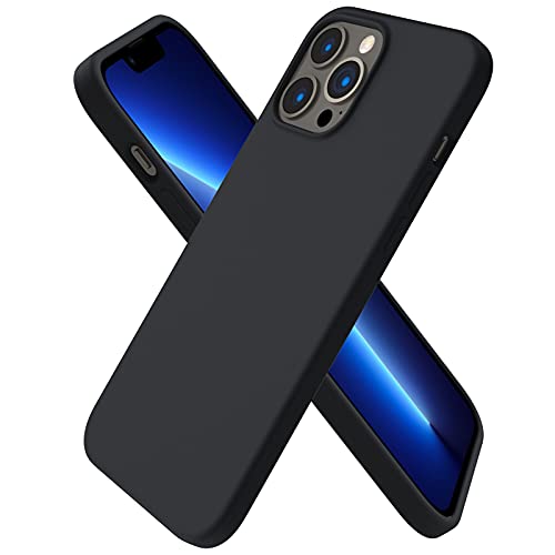 ORNARTO kompatibel mit iPhone 13 Pro Max 6,7 Silikon Case, Hülle Ultra Dünne Voller Schutz Flüssig Silikon Handyhülle Schutz für iPhone 13 Pro Max (2021) 6,7 Zoll-Schwarz von ORNARTO