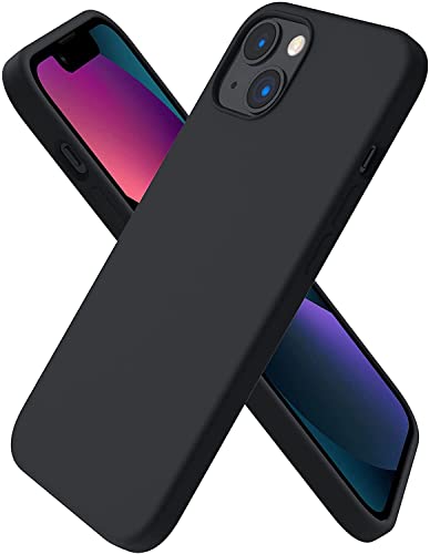 ORNARTO kompatibel mit iPhone 13 Silikon Case 6,1, Hülle Ultra Dünne Voller Schutz Flüssig Silikon Handyhülle Schutz für iPhone 13(2021) 6,1 Zoll-Schwarz von ORNARTO
