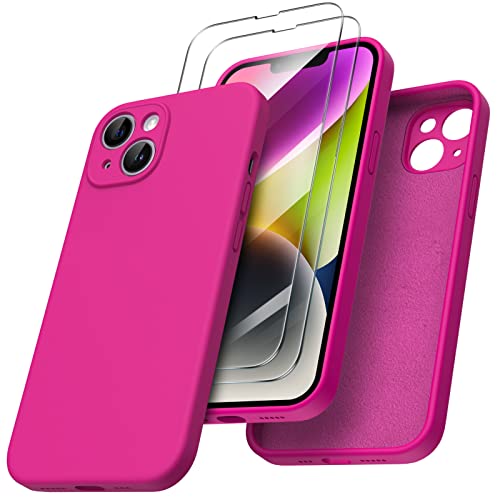 ORNARTO kompatibel mit iPhone 14 Hülle 6,1 Zoll 2022, mit 2 x Screen Schutzfolie flüssigem Silikon Gel Ruber Case Rundumschutz Stoßfeste Handyhülle Leuchtend Rosa ORNARTO kompatibel mit iPhone 14 Hülle 6,1 Zoll 2022, mit 2 x Screen Schutzfolie flüssigem Silikon Gel Ruber Case Rundumschutz Stoßfeste Handyhülle Leuchtend Rosa von ORNARTO
