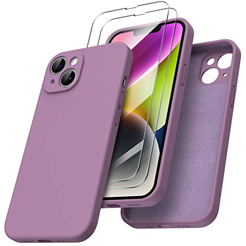 ORNARTO kompatibel mit iPhone 14 Hülle 6,1 Zoll 2022, mit 2 x Screen Schutzfolie flüssigem Silikon Gel Ruber Case Rundumschutz Stoßfeste Handyhülle Lila Flieder ORNARTO kompatibel mit iPhone 14 Hülle 6,1 Zoll 2022, mit 2 x Screen Schutzfolie flüssigem Silikon Gel Ruber Case Rundumschutz Stoßfeste Handyhülle Lila Flieder von ORNARTO
