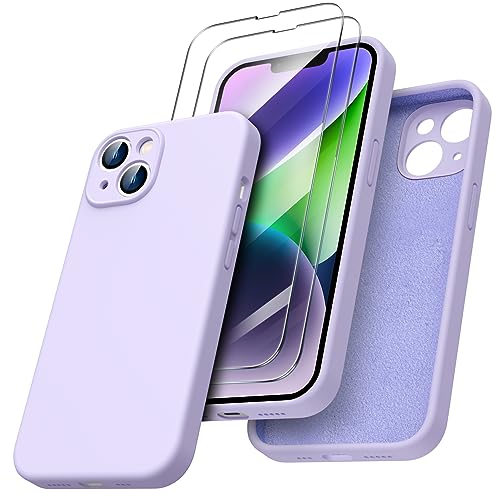 ORNARTO kompatibel mit iPhone 14 Hülle 6,1 Zoll 2022, mit 2 x Screen Schutzfolie flüssigem Silikon Gel Ruber Case Rundumschutz Stoßfeste Handyhülle Violett ORNARTO kompatibel mit iPhone 14 Hülle 6,1 Zoll 2022, mit 2 x Screen Schutzfolie flüssigem Silikon Gel Ruber Case Rundumschutz Stoßfeste Handyhülle Violett von ORNARTO