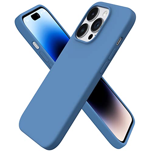 ORNARTO kompatibel mit iPhone 14 Pro Hülle 6,1 Zoll 2022, Silikon Case Ultra Dünne Voller Schutz Flüssig Silikon Handyhülle Schutz für iPhone 14 Pro 6,1 Zoll 2022 Blau von ORNARTO