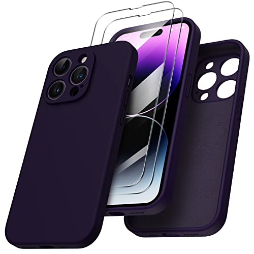 ORNARTO kompatibel mit iPhone 14 Pro Hülle 6,1 Zoll 2022, mit 2 x Screen Schutzfolien flüssigem Silikon Gel Ruber Case Rundumschutz Stoßfeste Handyhülle Dunkelviolett ORNARTO kompatibel mit iPhone 14 Pro Hülle 6,1 Zoll 2022, mit 2 x Screen Schutzfolien flüssigem Silikon Gel Ruber Case Rundumschutz Stoßfeste Handyhülle Dunkelviolett von ORNARTO