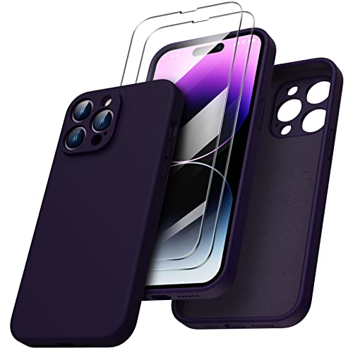 ORNARTO kompatibel mit iPhone 14 Pro Max Hülle 6,7 Zoll 2022, mit 2 x Screen Schutzfolien flüssigem Silikon Gel Ruber Case Rundumschutz Stoßfeste Handyhülle Dunkelviolett ORNARTO kompatibel mit iPhone 14 Pro Max Hülle 6,7 Zoll 2022, mit 2 x Screen Schutzfolien flüssigem Silikon Gel Ruber Case Rundumschutz Stoßfeste Handyhülle Dunkelviolett von ORNARTO