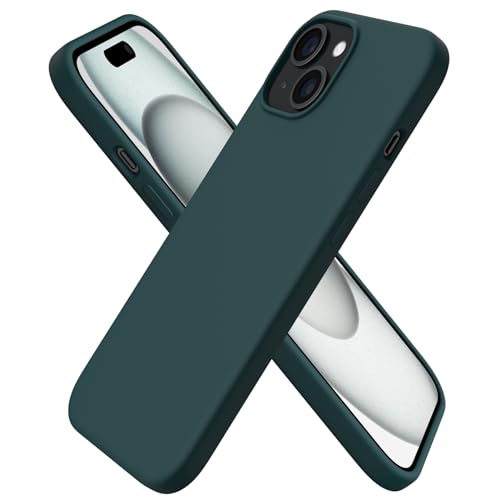 ORNARTO kompatibel mit iPhone 15 Hülle Silikon 6,1 Zoll, Ultra dünne Handyhülle iPhone 15 aus flüssigem Silikon, Kratzfeste und stoßfeste Schutzhülle iPhone 15 Hülle(2023) - Olivgrün von ORNARTO
