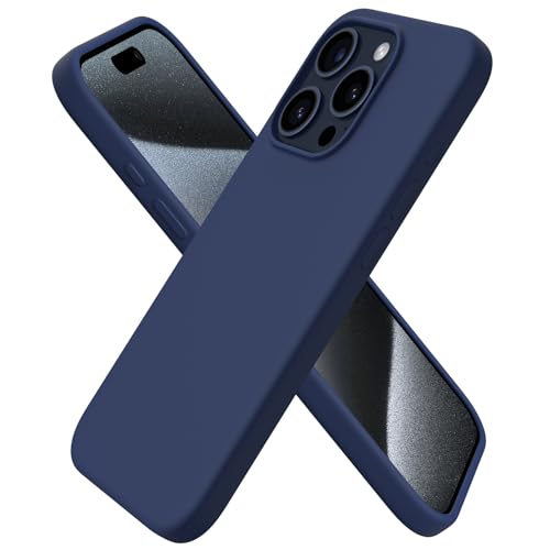 ORNARTO kompatibel mit iPhone 15 Pro Hülle Silikon 6,1 Zoll, Handyhülle iPhone 15 Pro Case aus flüssigem Silikon, Kratzfeste und stoßfeste Schutzhülle iPhone 15 Pro Hülle(2023)-Mitternachtsblau von ORNARTO