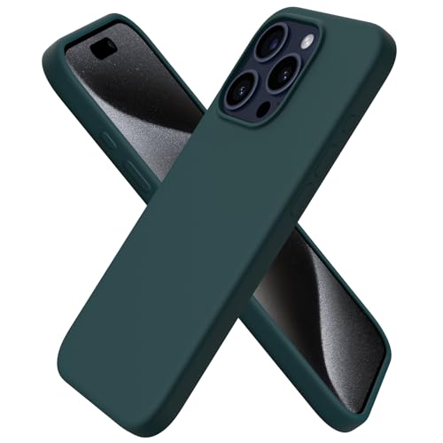 ORNARTO kompatibel mit iPhone 15 Pro Hülle Silikon 6,1 Zoll, Handyhülle iPhone 15 Pro Case aus flüssigem Silikon, Kratzfeste und stoßfeste Schutzhülle iPhone 15 Pro Hülle(2023) - Olivgrün von ORNARTO