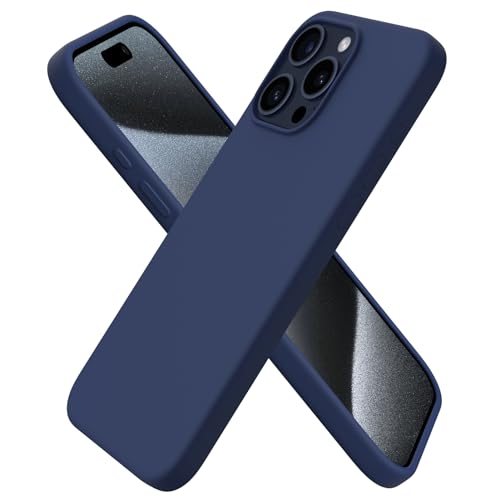 ORNARTO kompatibel mit iPhone 15 Pro Max Hülle Silikon 6,7 Zoll, dünne Handyhülle iPhone 15 Pro Max aus flüssigem Silikon, Kratzfeste Schutzhülle iPhone 15 Pro Max Hülle(2023)- Mitternachtsblau von ORNARTO