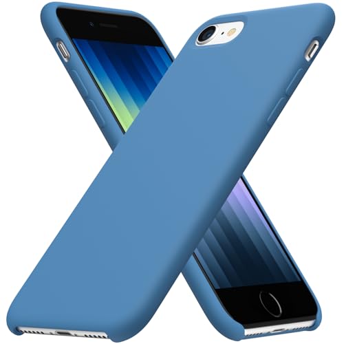 ORNARTO kompatibel mit iPhone SE 3 Silikon Case 2022 5G, iPhone 7/8/SE 2022 Hülle Ultra Dünne Flüssig Silikon Handyhülle Schutz für SE(2022)/SE(2020) 4,7 Zoll Blau von ORNARTO