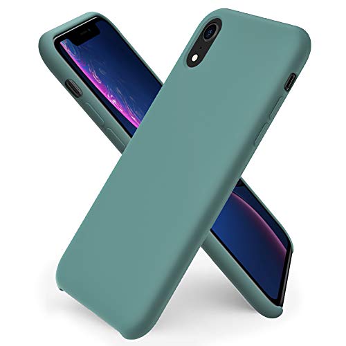 ORNARTO kompatibel mit iPhone XR Silikon Case, Hülle Ultra Dünne Flüssig Silikon Handyhülle Schutz für iPhone XR (2018) 6,1 Zoll -Piniengrün von ORNARTO