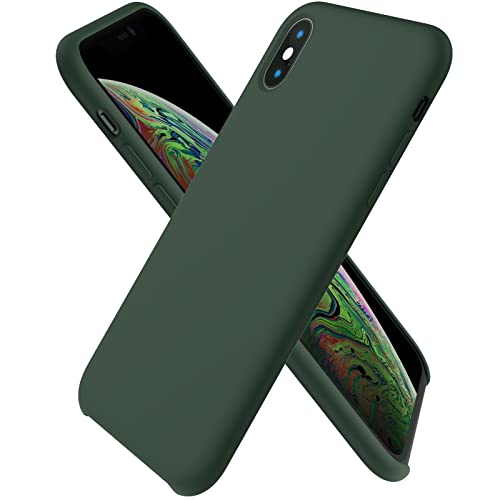 ORNARTO kompatibel mit iPhone XS/X Silikon Case, iPhone XS Hülle Ultra Dünne Flüssig Silikon Handyhülle Schutz für iPhone XS/X (2018) 5,8 Zoll -Zyperngrün von ORNARTO
