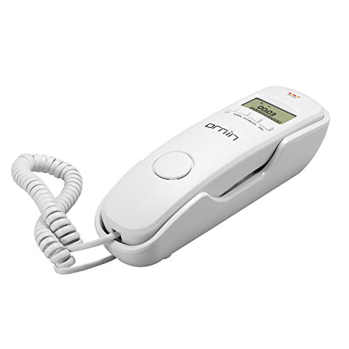 Ornin T112 Trimline Festnetztelefon mit Anruferkennung, Wandmontage(Nicht-gerade Weiss) von ORNIN