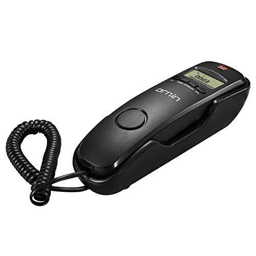 Ornin T112 Trimline Festnetztelefon mit Anruferkennung, Wandmontage(Schwarz) von ORNIN