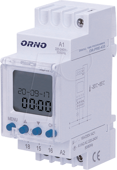 ORNO OR-PRE-433 - Digitale Zeitschaltuhr für DIN-Schiene von ORNO