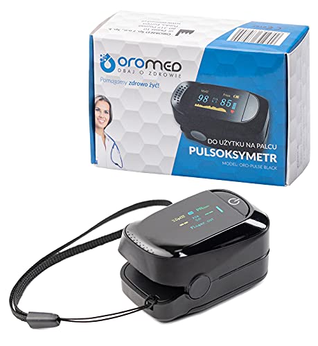 OROMED DBAJ O ZDROWIE Black Finger-Pulsoximeter mit TFT Anzeige und Trageband Kontrolle von Puls, Herzfrequenz und Sauerstoff-Gehalt Oximeter Schwarz von OROMED DBAJ O ZDROWIE