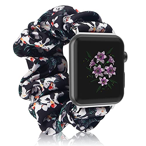 Scrunchie-Armband für Apple Watch - Bedrucktes Stoffarmband für Frauen und Mädchen - Elastisches Armband kompatibel mit Apple iWatch Serie 8,7, 6, 5, 4, 3, 2, 1 (38mm, 40mm, 41mm) von ORROKER